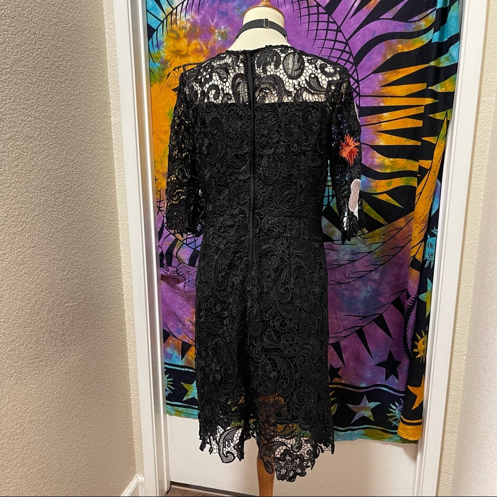 🌈 Wonderful velvet flower art lace dress - Picture 9 of 12